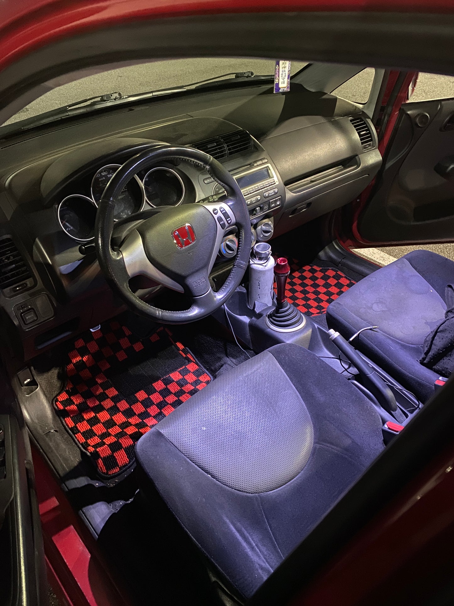 Checkered floor mats for Honda Fit GD3 (07-08)