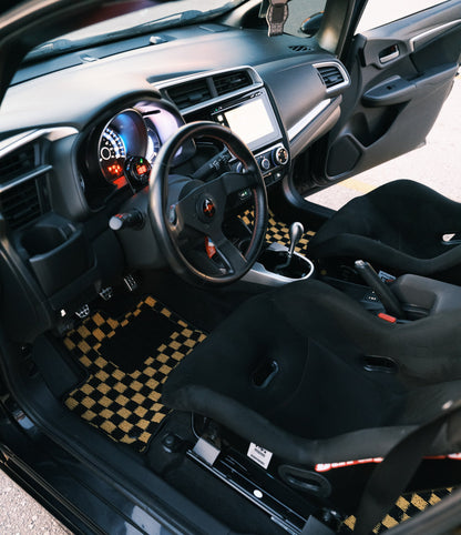 Checkered floor mats for Honda Fit GK5 (15-20)