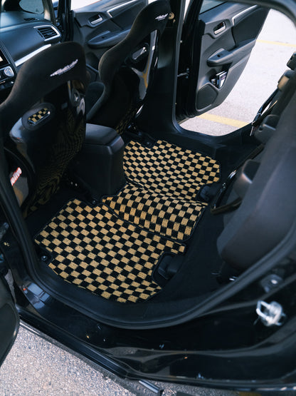 Checkered floor mats for Honda Fit GK5 (15-20)