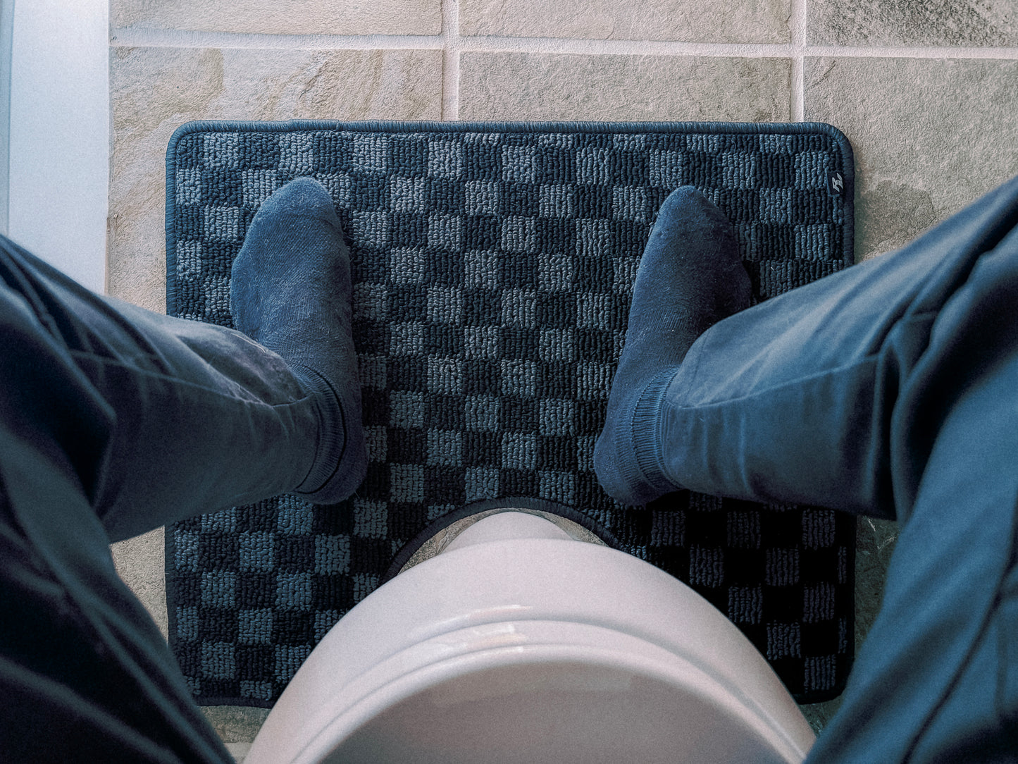 Checkered toilet floor mats (TFM)