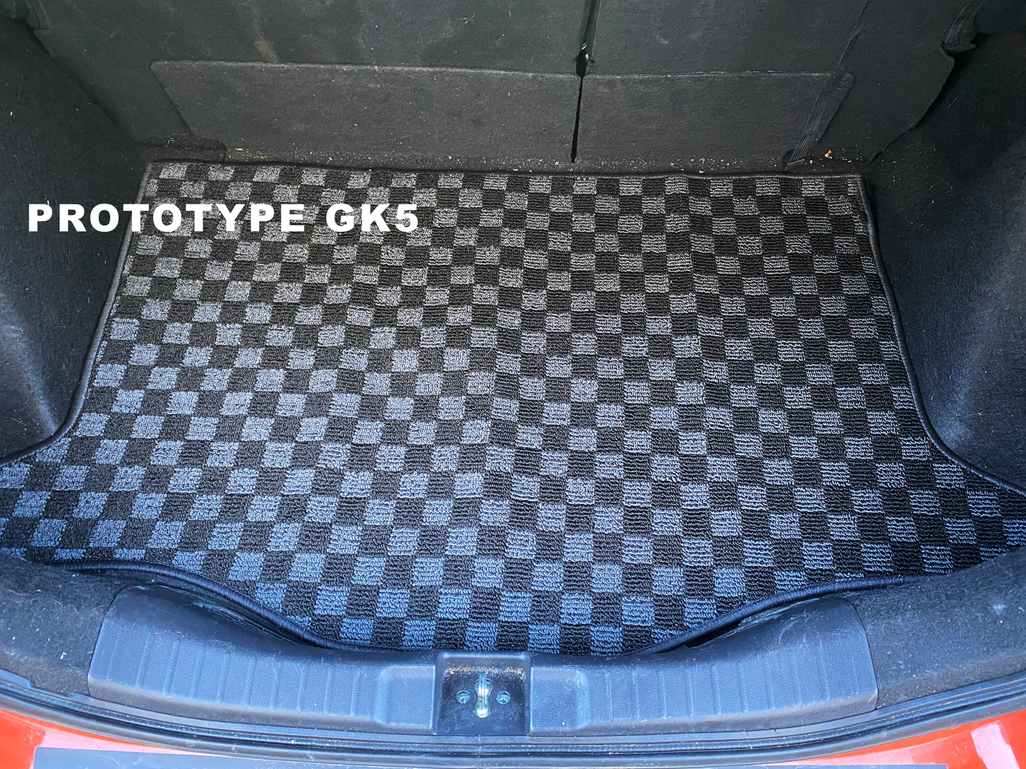 Checkered trunk mats for Honda Fit GK5 (15-20)